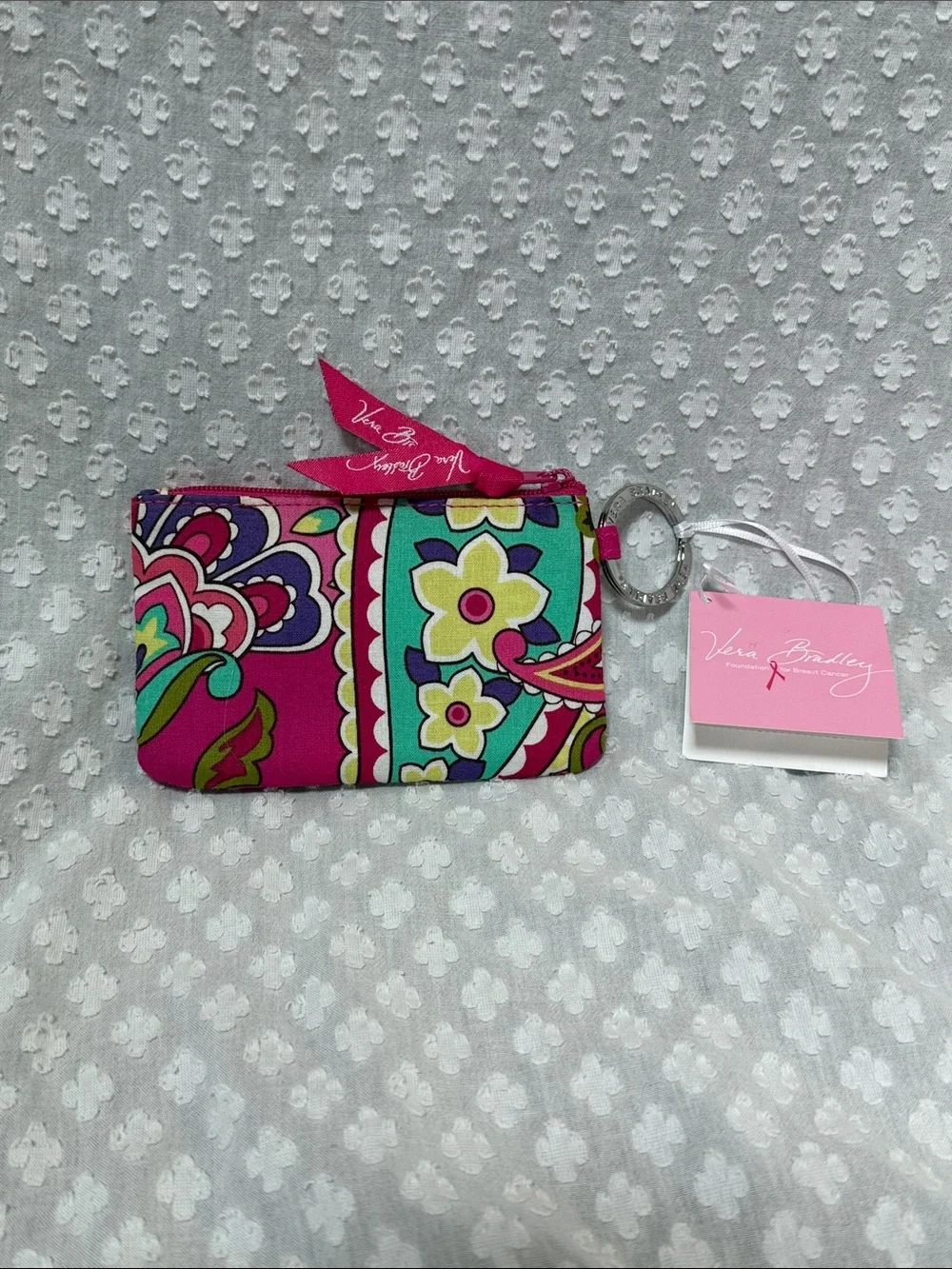 Vera Bradley Zip ID Case in Pink Swirls